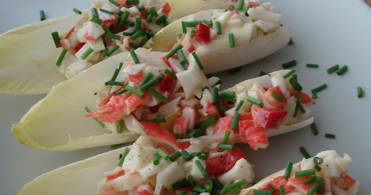 Silver Boxes Crab Salad in Endive Leaves