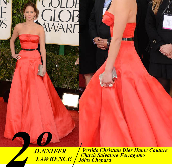 VESTIDAS PARA O GLOBO DE OURO_segundo lugar_jennifer lawrence_lista de mais vestida do globo de ouro_tapete vermelho_Christian Dior