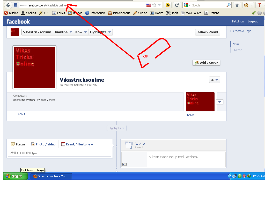 How to Change Facebook FanPage Name TIPS N TRICKS ONLINE By Vikas