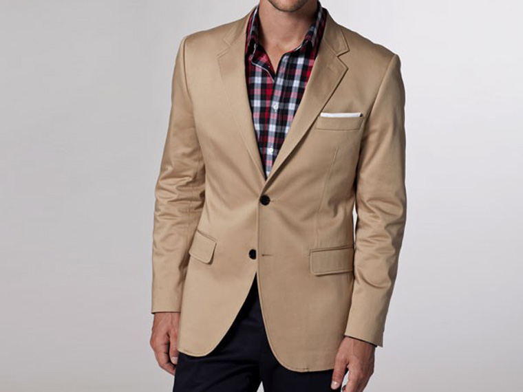 blazer azul calca caqui