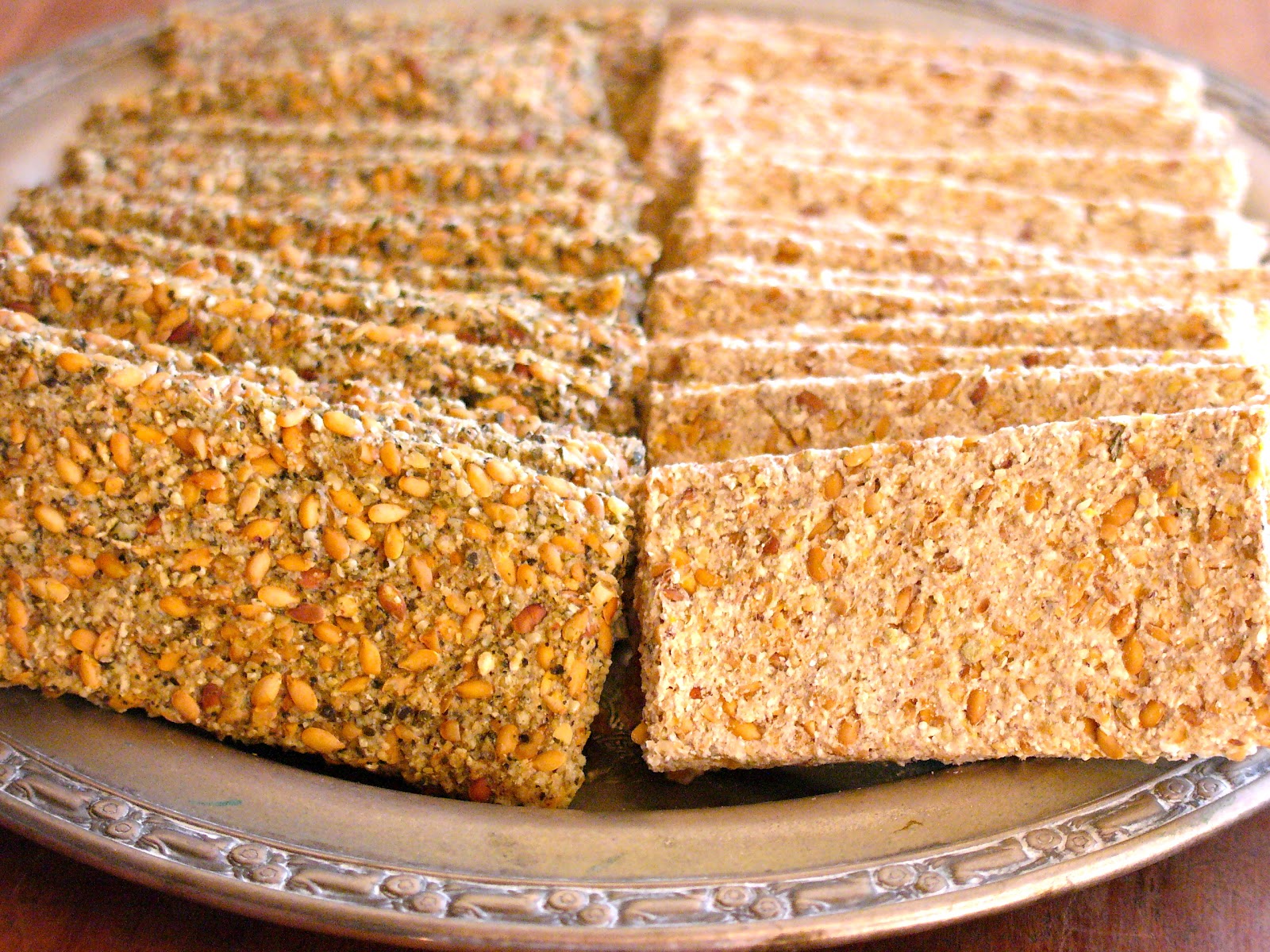 Organic Passion Two types of flax crackers flax, buckwheat herb