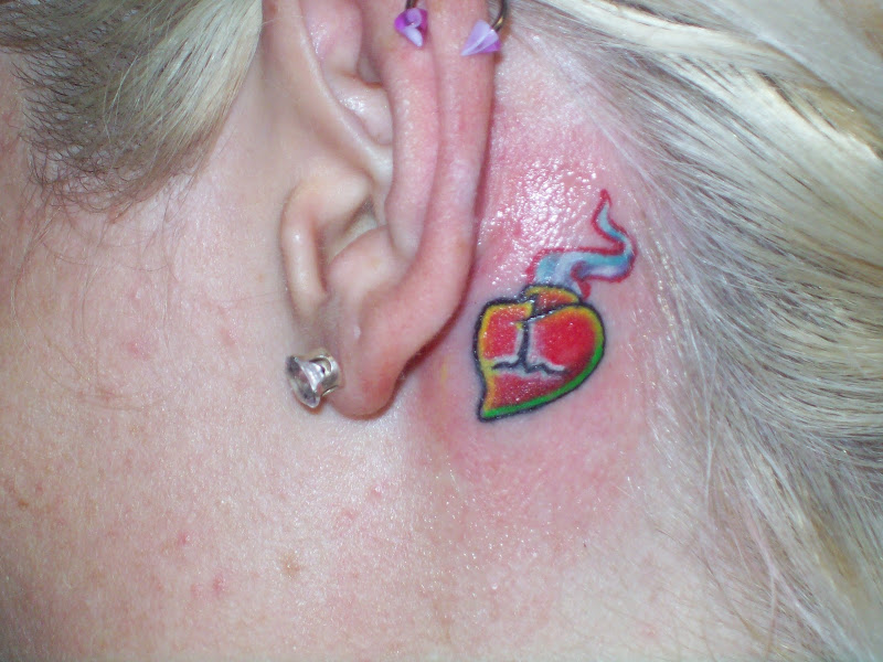 Sacred Heart Tattoo - small heart neck tattoo title=