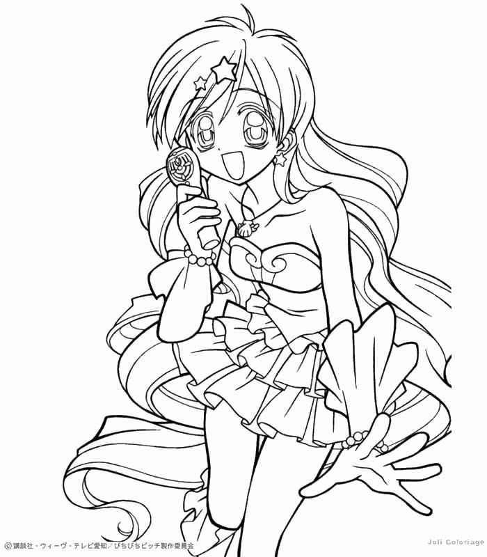 Kids Page: - Anime Girl Mermaid Colouring Coloring Pages