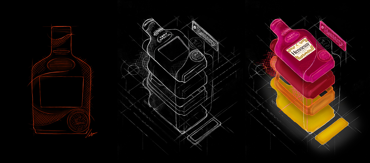 Hennessy V.S. Flask Sleeve on Packaging of the World Creative Package