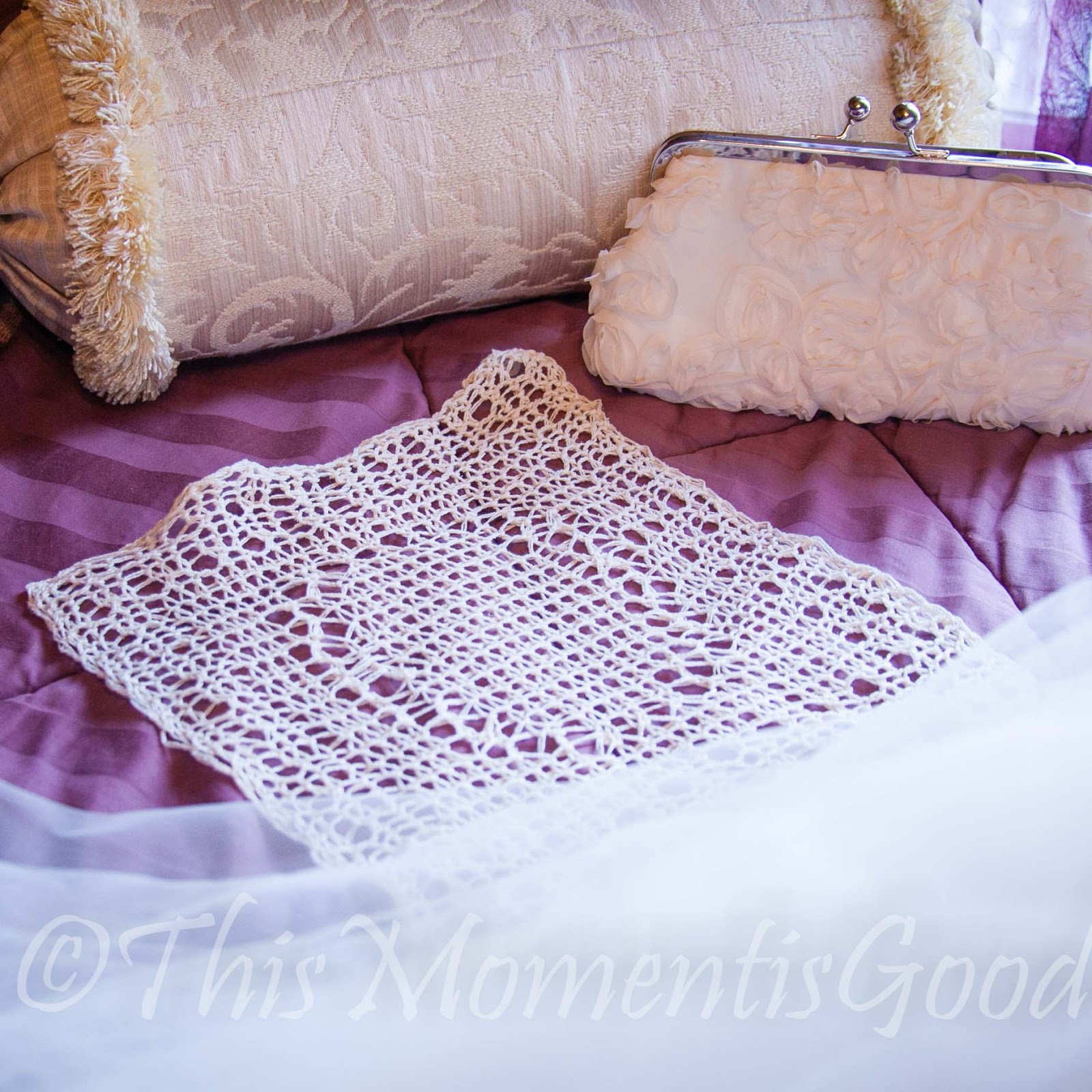 LOOM KNIT WEDDING RING HANDKERCHIEF Loom Knitting by This Moment is Good!