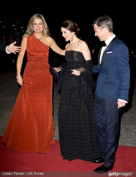  Queen Maxima of the Netherlands with Crown Princess Mary, and Crown Prince Frederik of Denmark at The Black Diamond in Copenhagen