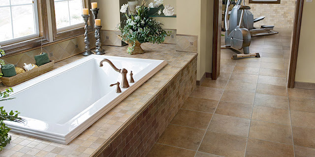 Beautiful ceramic tiled bathroom