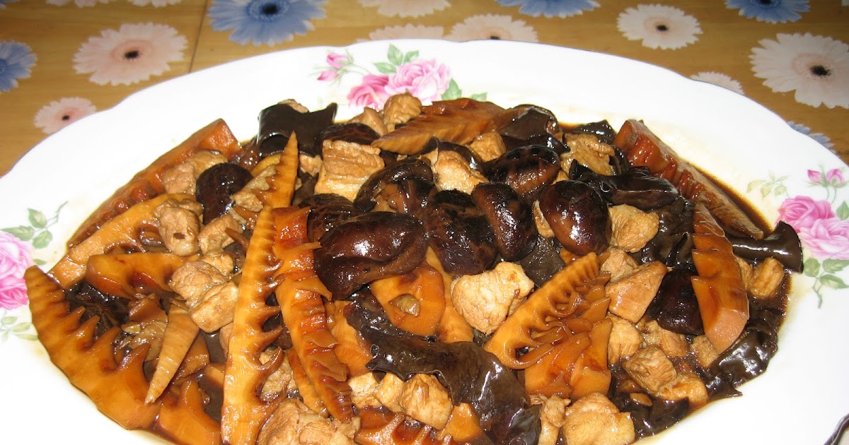 Sumptuous Flavours Braised Pork Belly With Mushrooms, Bamboo Shoots