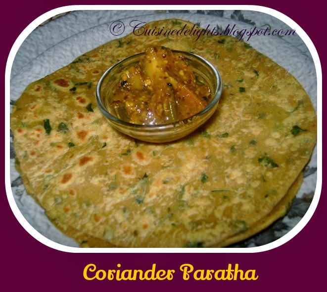 Coriander / Cilantro Paratha Cuisine delights