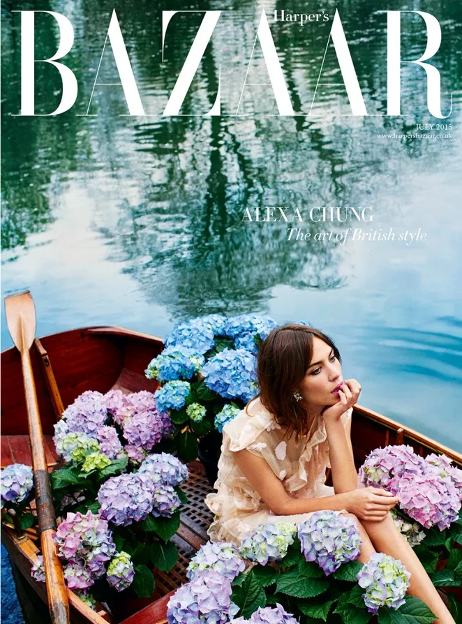 Alexa Chung covers Harper's Bazaar UK July 2015