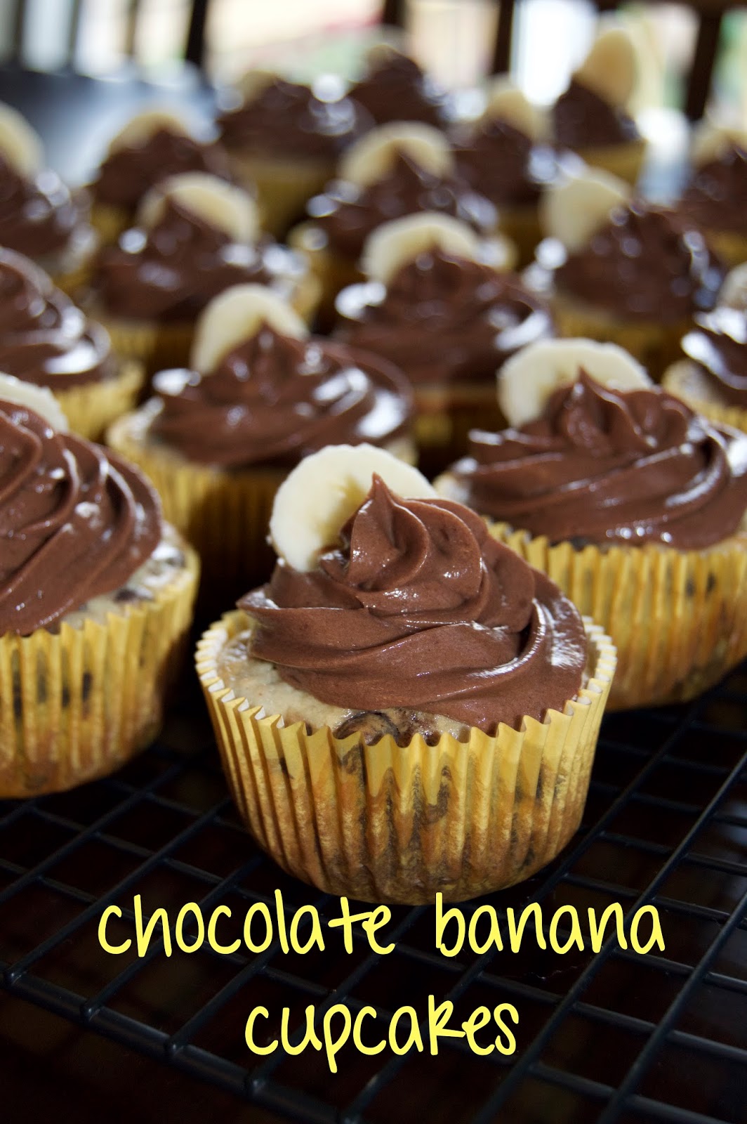 dress in sparkles chocolate banana cupcakes
