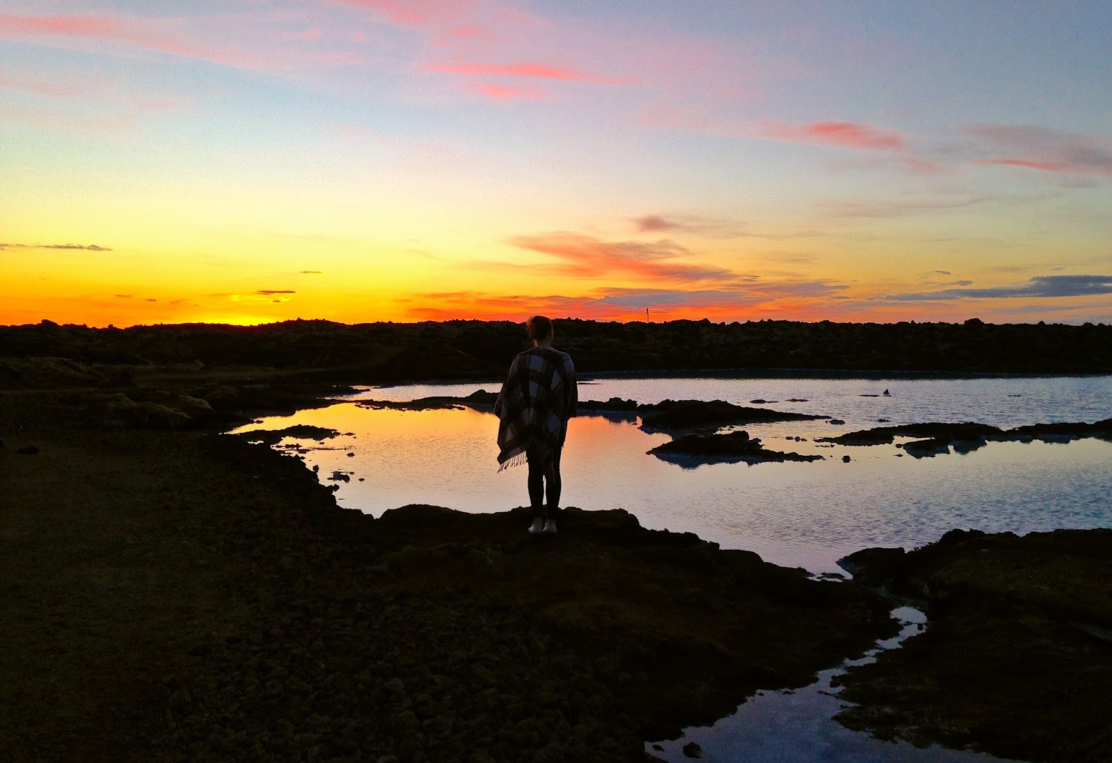 Sunset at the Blue Lagoon at Reykjavik Iceland