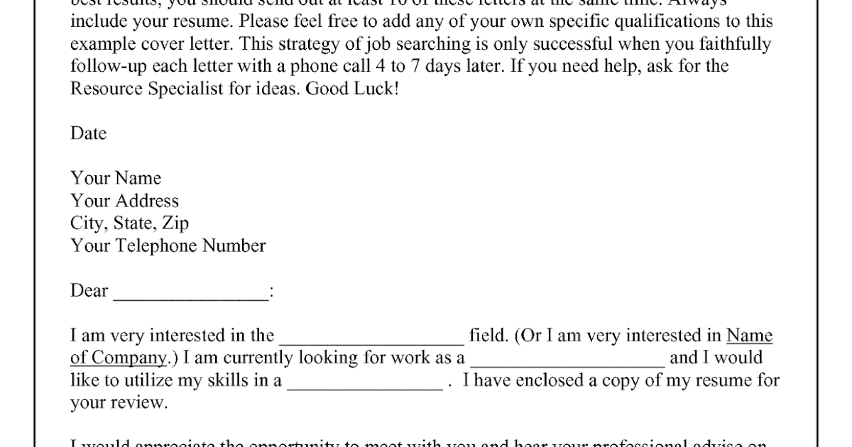 cold call cover letter example