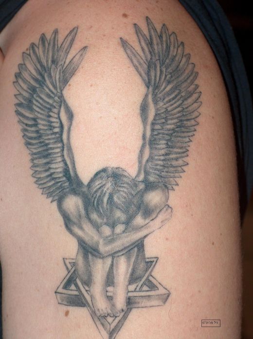 angel tattoos on arm. Small Angel Tattoos