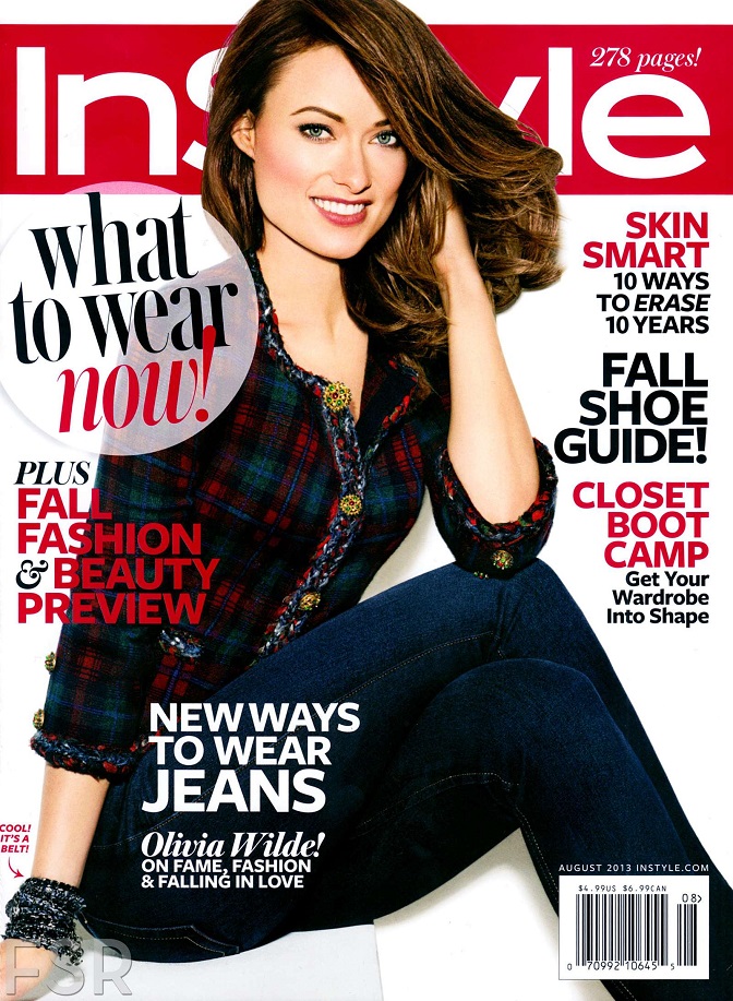 Olivia Wilde is the cover girl of InStyle Magazine August 2013
