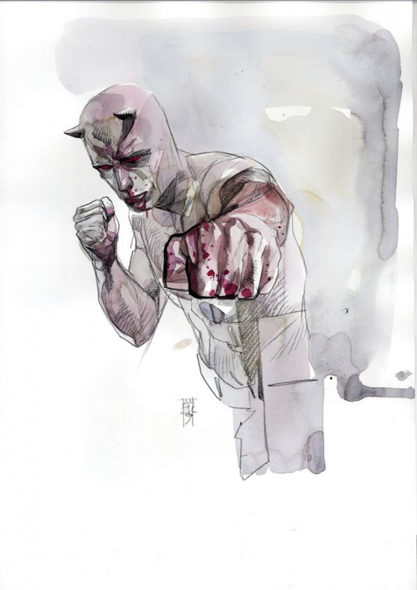 Watercolor comic book paintings by Alex Maleev