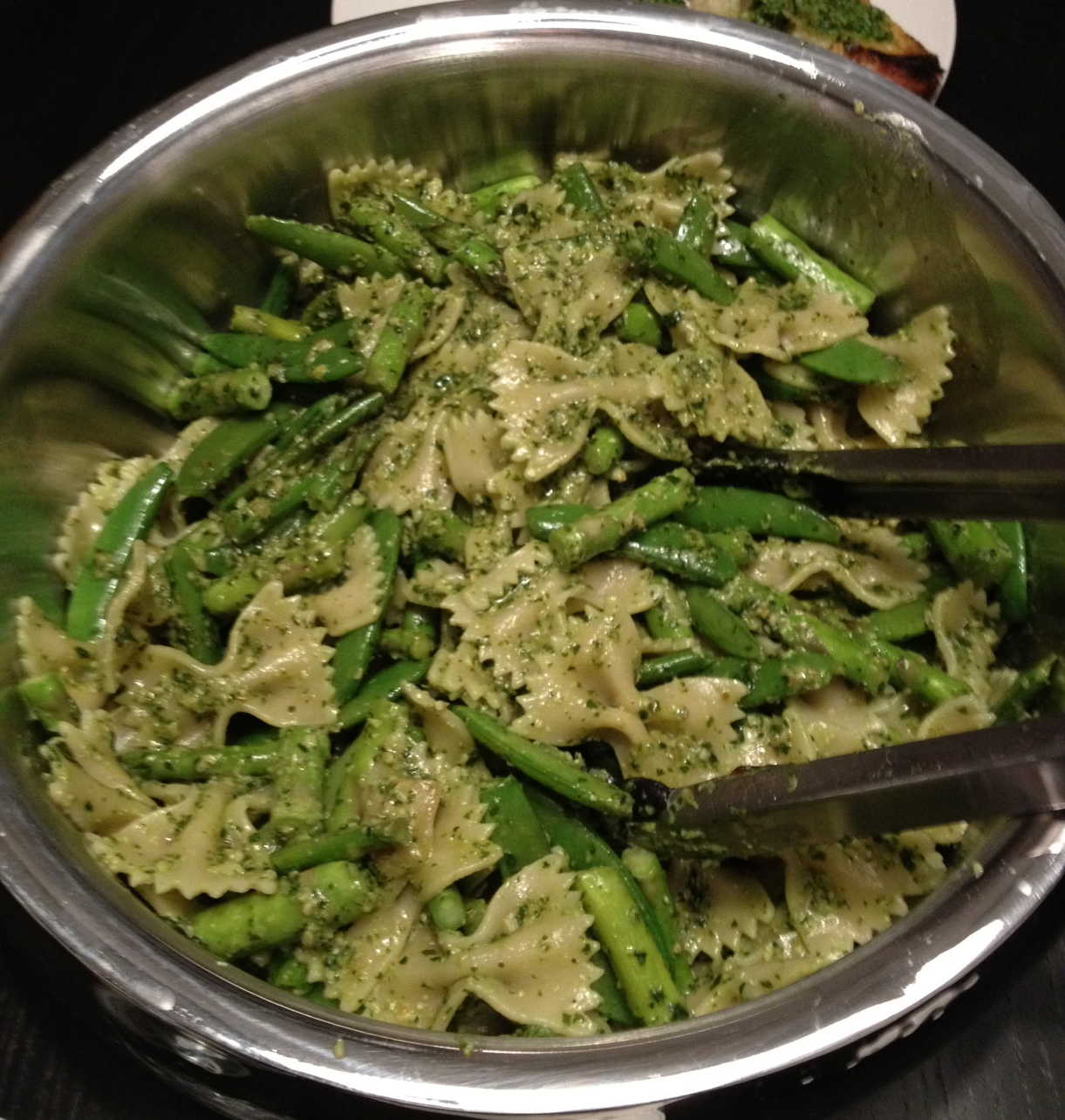 Pasta at Home Farfalle with Asparagus, Snap Peas and Fresh Lemon Pesto