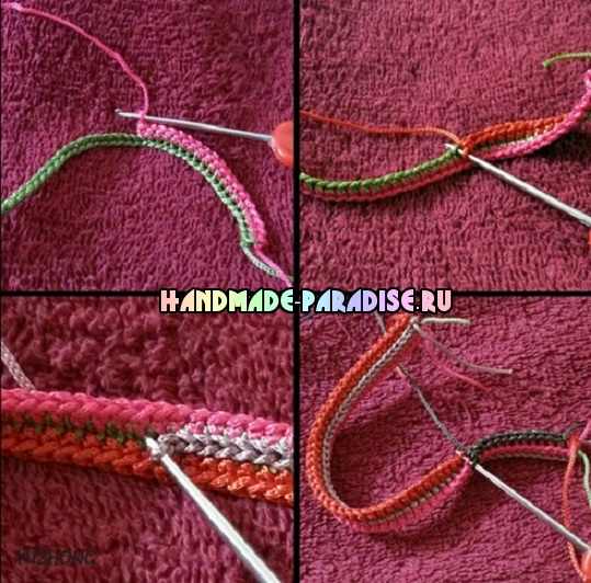 Как связать крючком шнурок с карабином