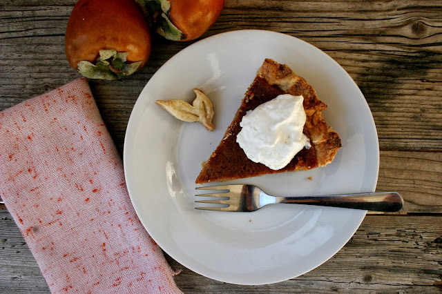 Persimmon Pie with Whipped Cream