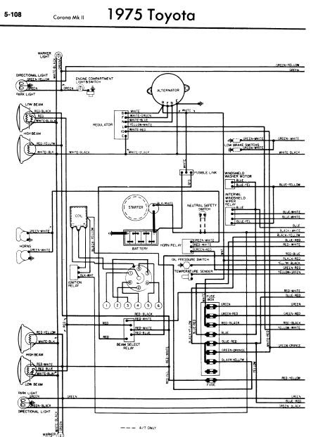 repair-manuals: Toyota Corona Mark II 1975 Wiring Diagrams