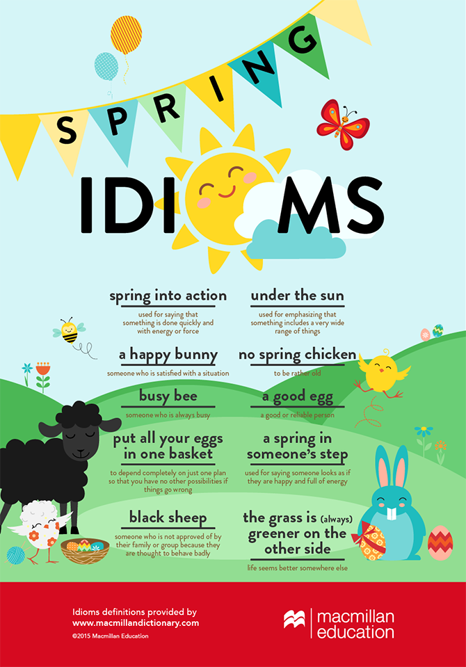 Teaching & Learning Spring Idioms Infographic