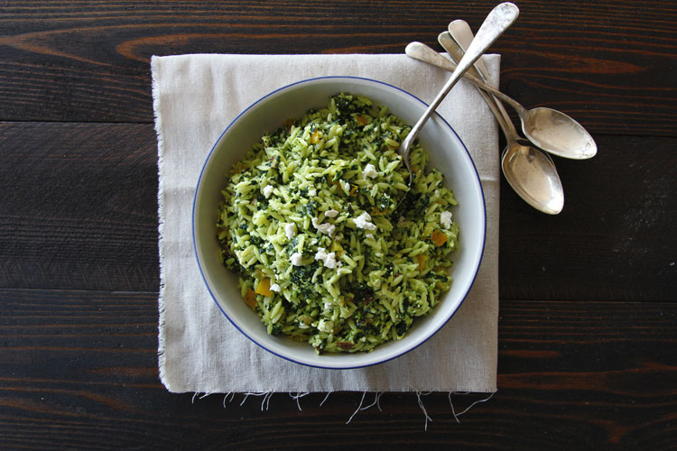 Flourishing Foodie Orzo with Kale Pesto