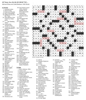 Sunday Crossword on The New York Times Crossword In Gothic  October 2012