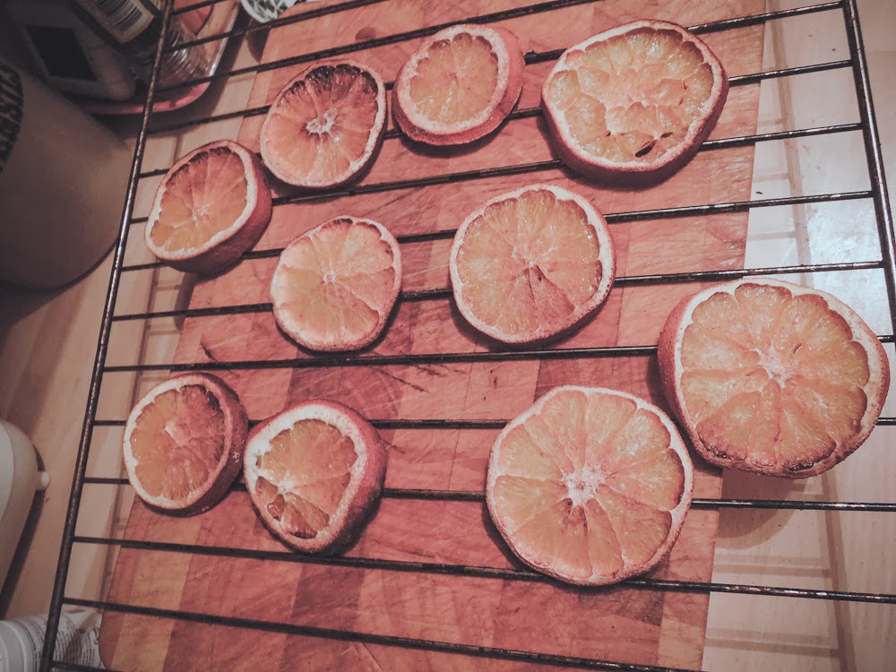 A handmade cottage Orange and cinnamon stick decorations