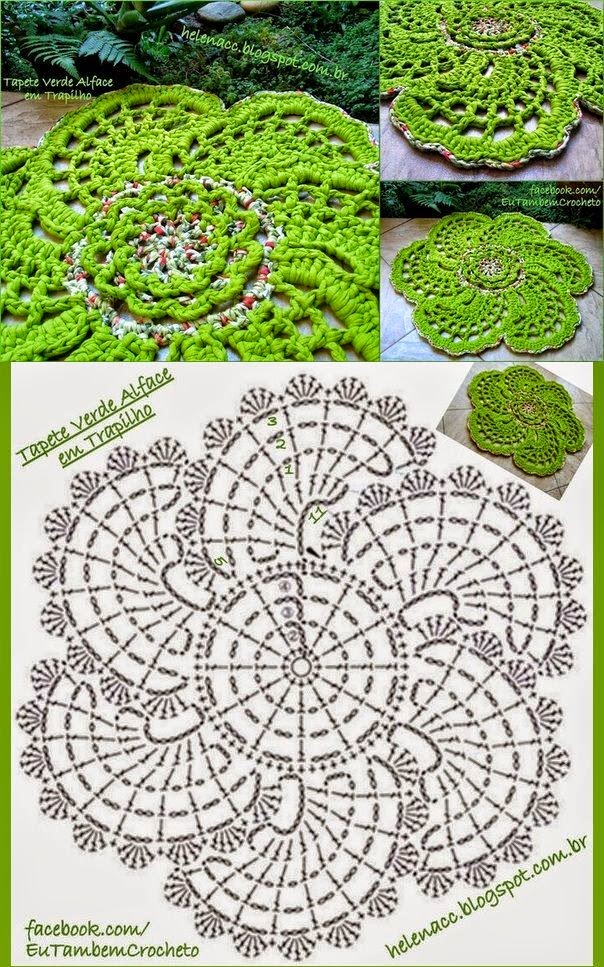 Tapete o alfombra tejida al crochet con trapillo | Crochet y Dos Agujas