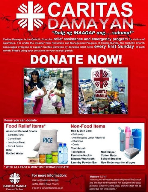 Caritas Manila poster for donation