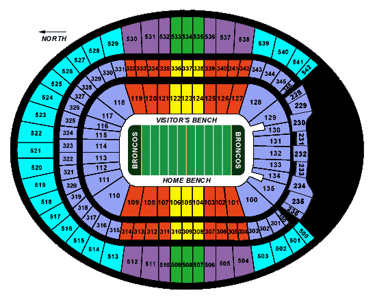 Invesco Field Seating Chart With Seat Numbers