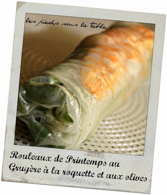 Rouleaux de Printemps au Gruyère à la roquette et aux olives