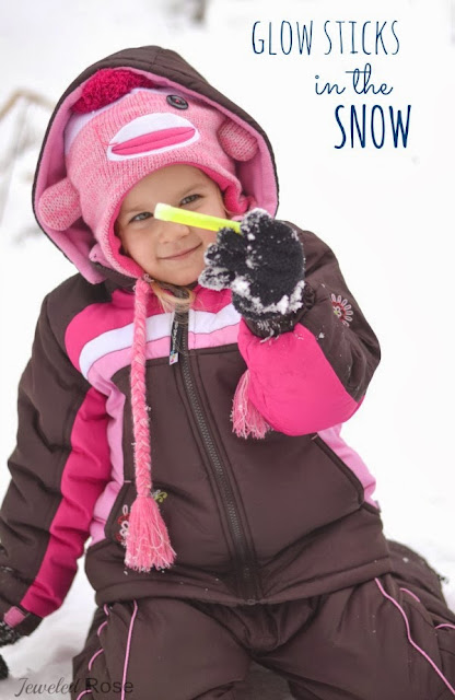 Kids love glow sticks. Kids love snow. You know what is ultimate fun? Glow sticks in the snow!