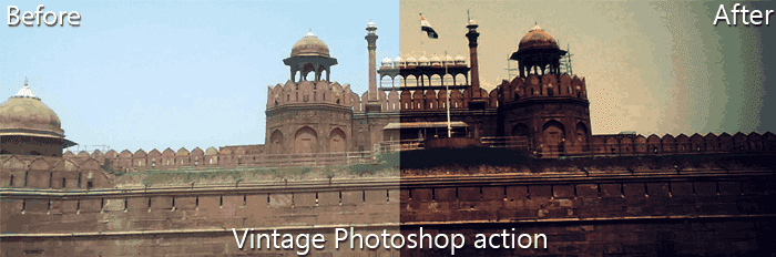 Vintage action in photoshop