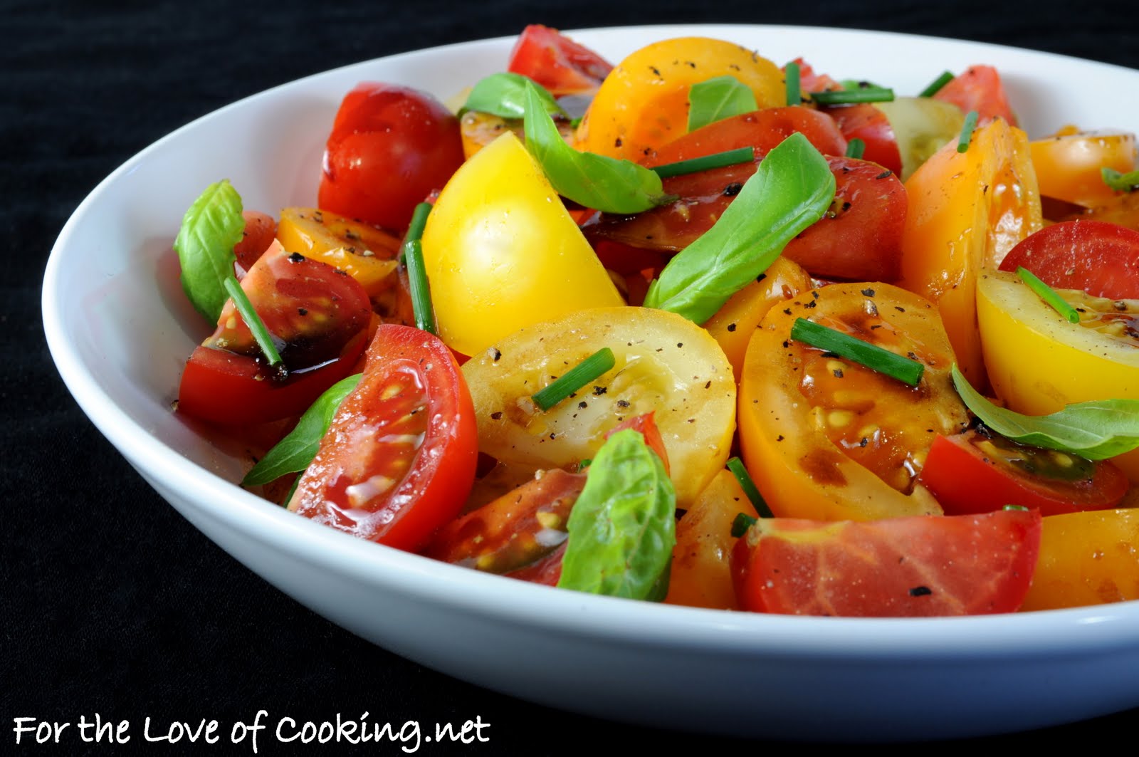 Tomato Salad with Fresh Herbs and a Balsamic Reduction For the Love