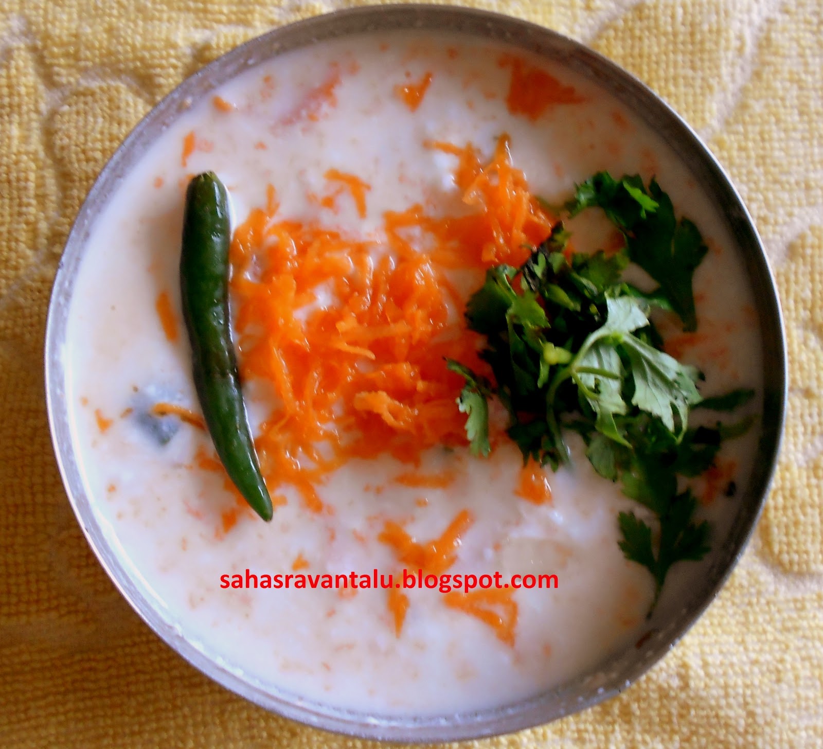 Sahasra Recipes Carrot Raita