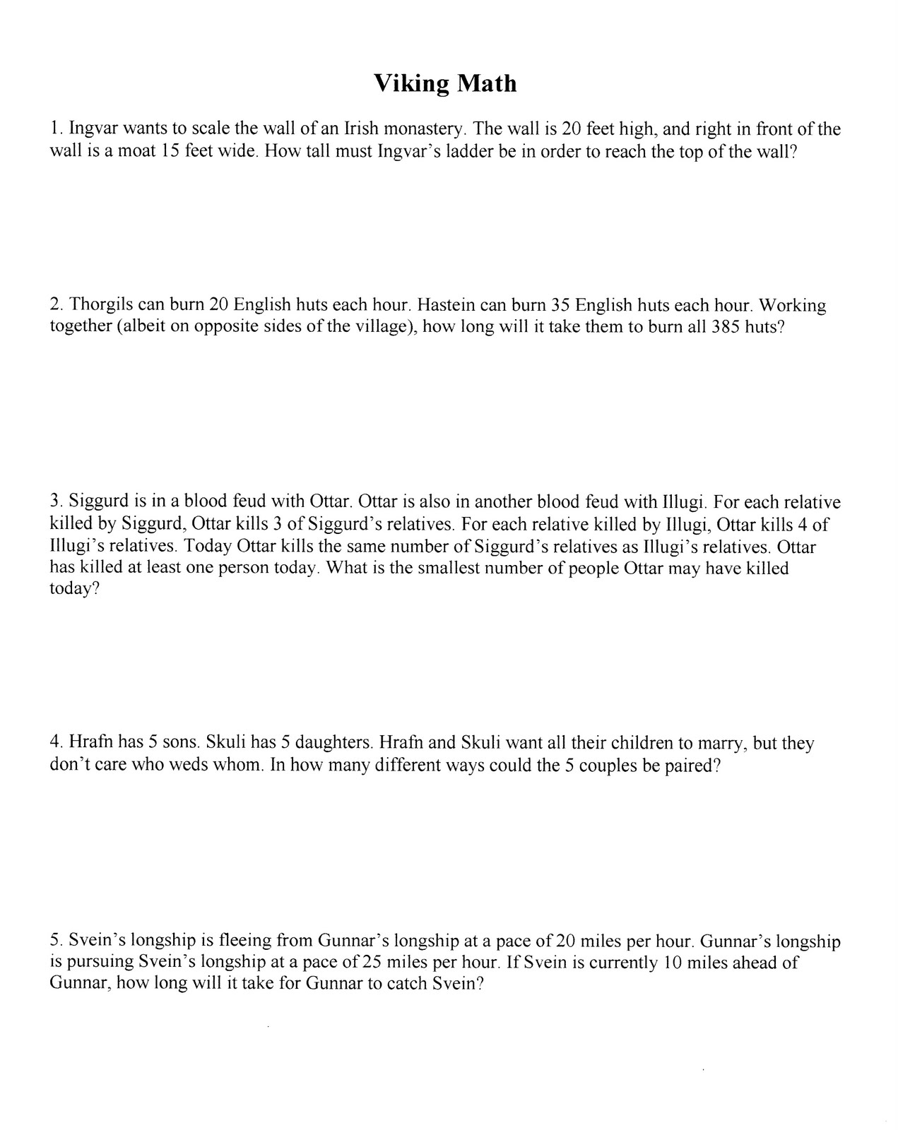 What Mighty Contests Viking Math