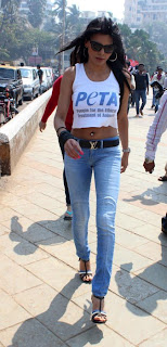 Sherlyn Chopra at PETA's safe sex for animals campaign