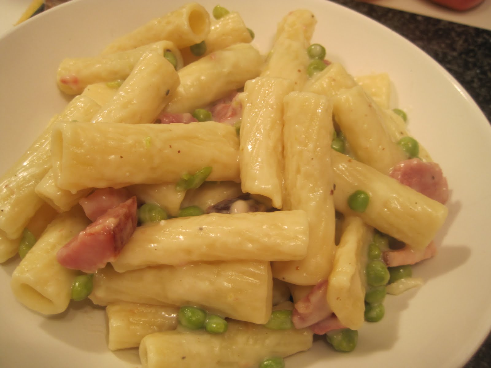 Corcoran Street Kitchen Creamy Pasta with Ham and Peas