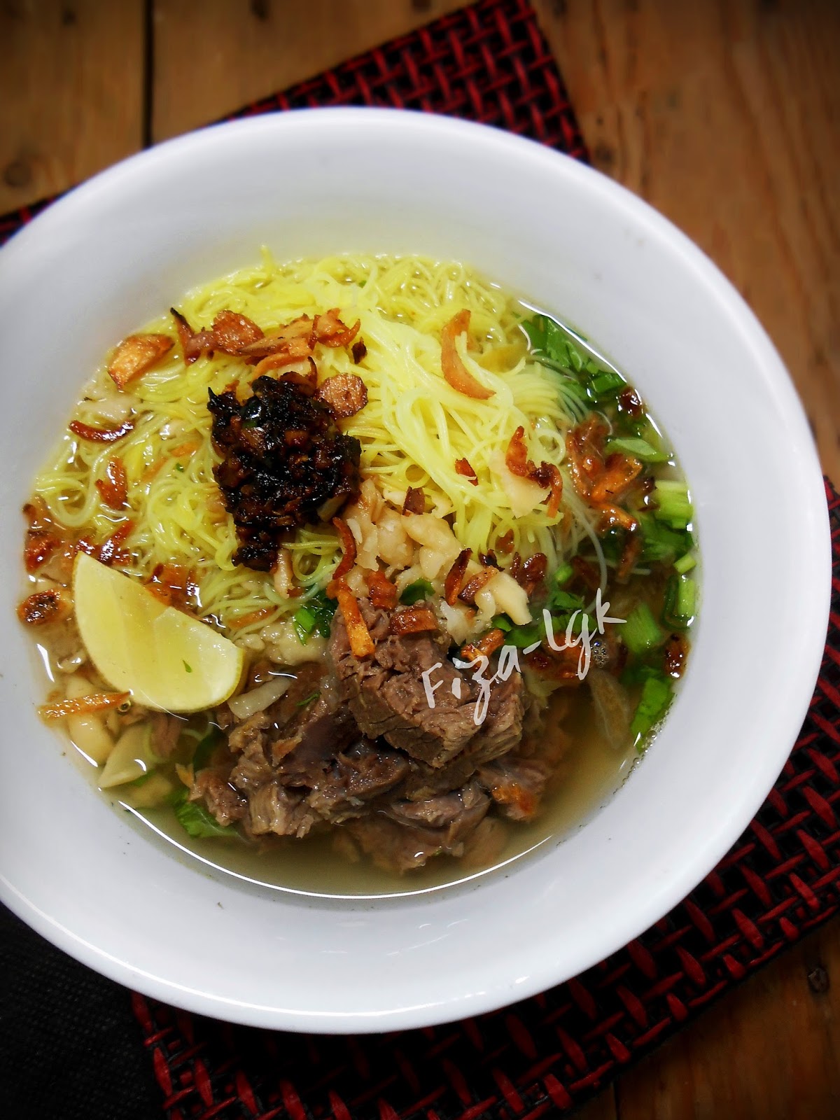 Bihun Sup Daging Dengan Sambal Kicap Fiza S Cooking