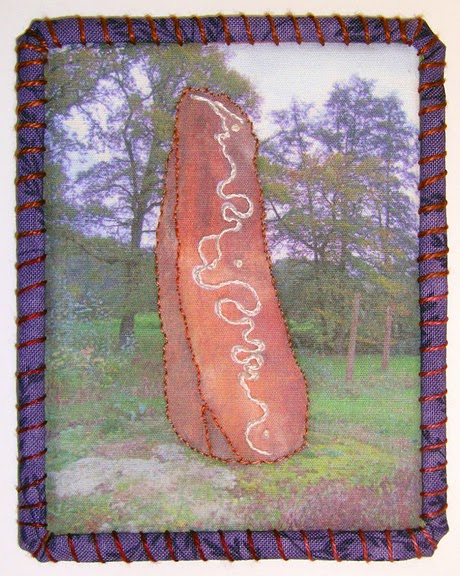 Robin Atkins, Travel Diary quilt, detail, Dinkel River Sculpture, NL