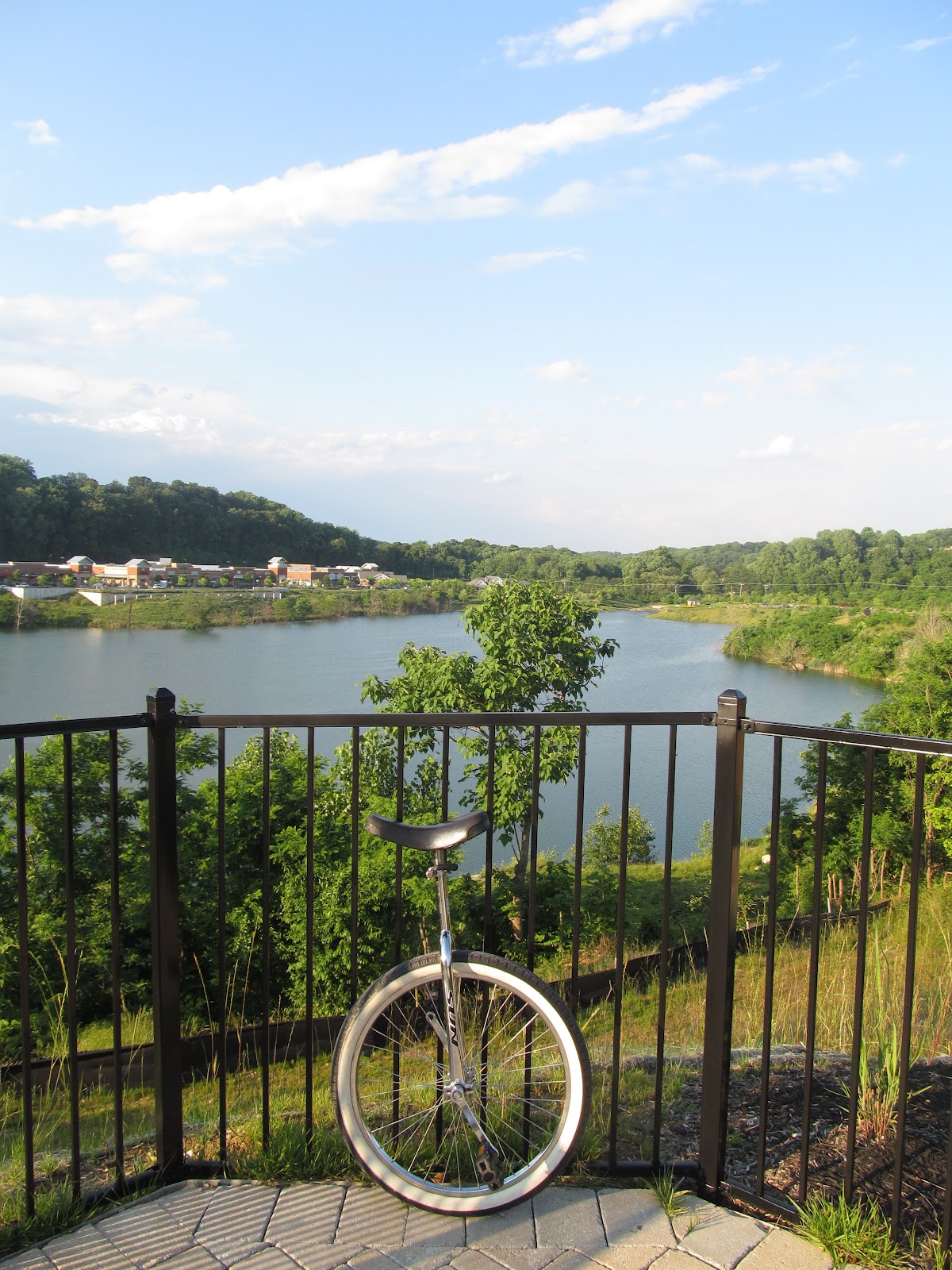 Unicycling in Interesting Places Quarry Lake in Pikesville, MD