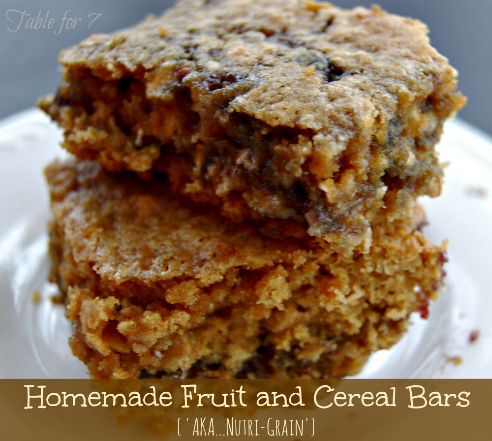 Homemade Fruit and Cereal Bars • Table for Seven