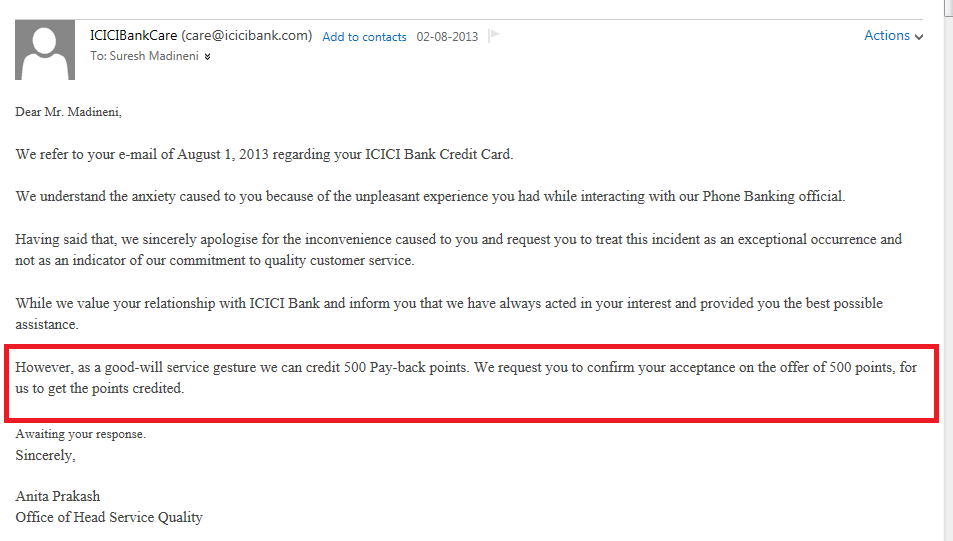 Report lost credit card icici bank