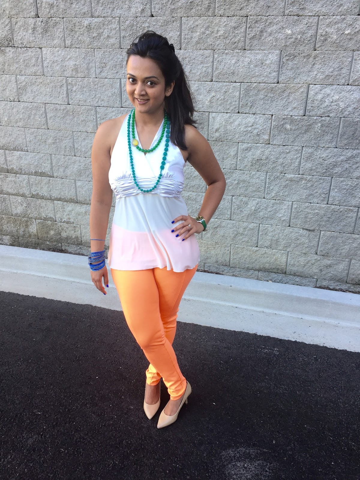 dressing up for Indian Independence day, Tricolor outfit ideas, orange, green and white combination outfit, Ananya in Tricolor 