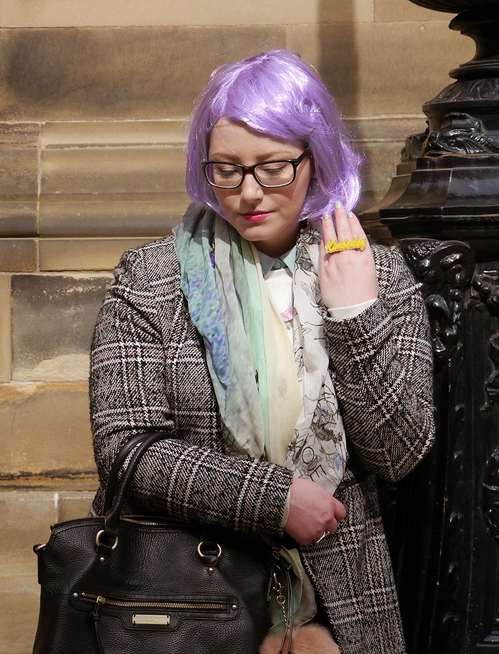 Lilac Wig #scotstreetstyle, #EdFashion, Edinburgh, street style, how to, DIY, pastel hair, wig, lilac hair