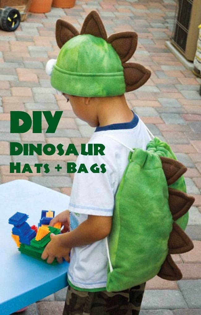 Sew Pretty Sew Free DIY Dinosaur Favor Bags and Hats