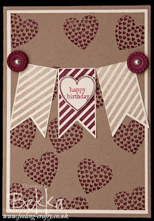 Love Heart Birthday Card using the Hearts A Flutter Stamp Set by Stampin' Up! Demonstrator Bekka Prideaux - get your Stampin' Up! goodies here