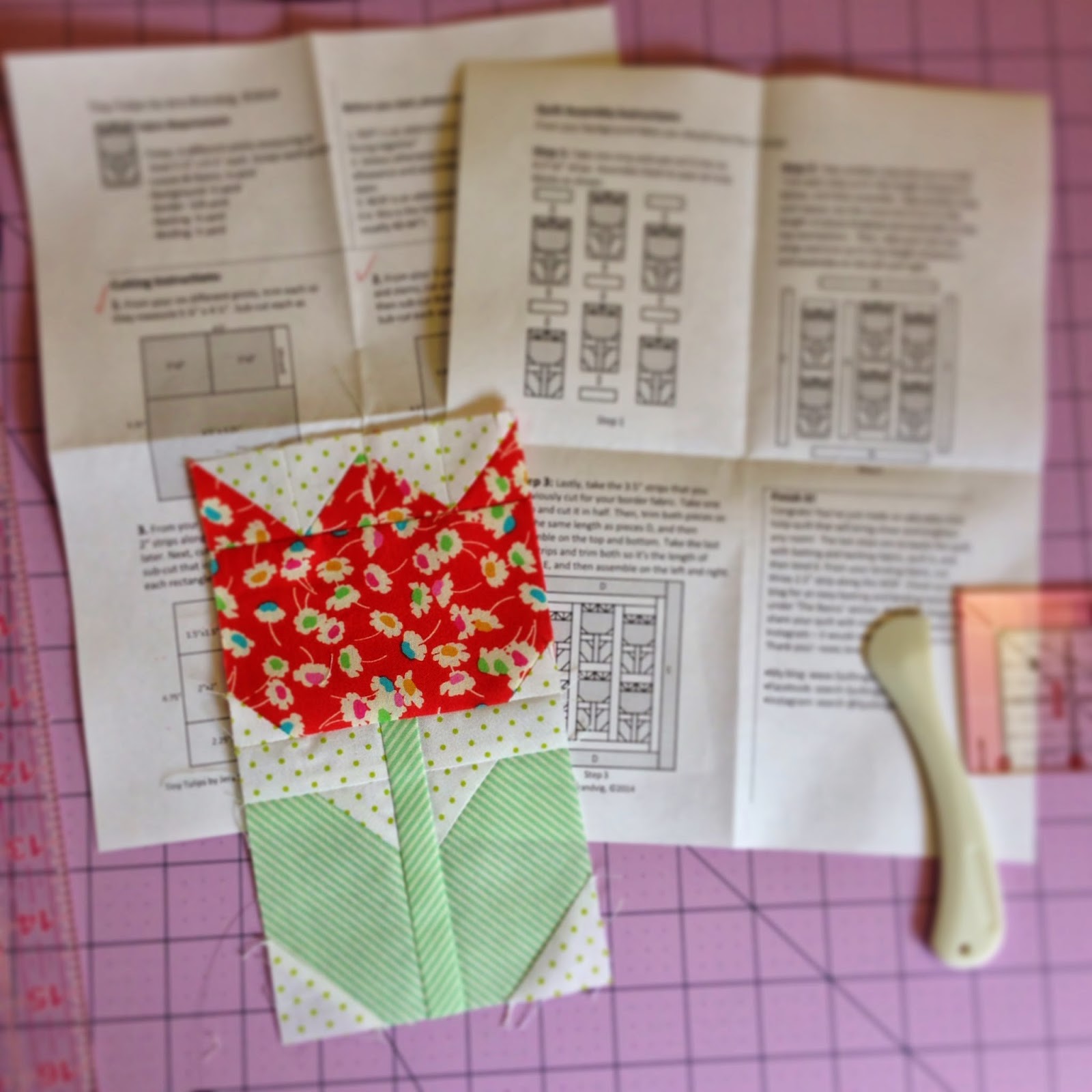 Tiny Tulips Pattern Spring! Quilting In The Rain