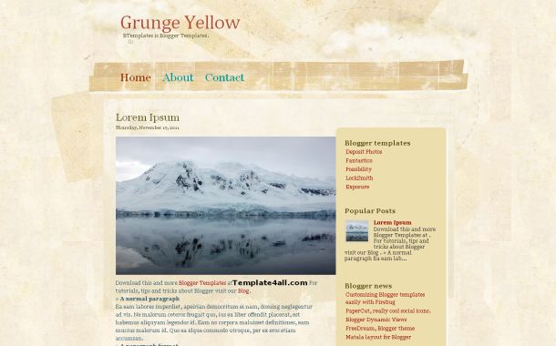Grunge Vintage Yellow Free Blogger Theme Template Grunge Vintage Yellow Free Blogger Theme Template